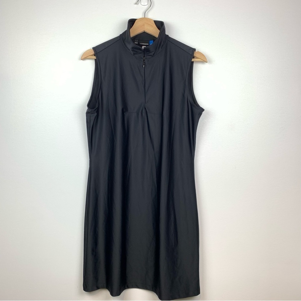 J. Lindeberg Golf Dress Black Collared Sleeveless Size XL Preppy Sport Active JL